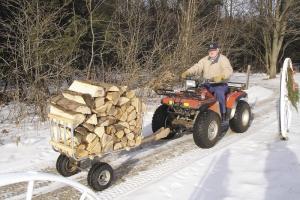 Wood-Handling "Push" Trailer For ATV