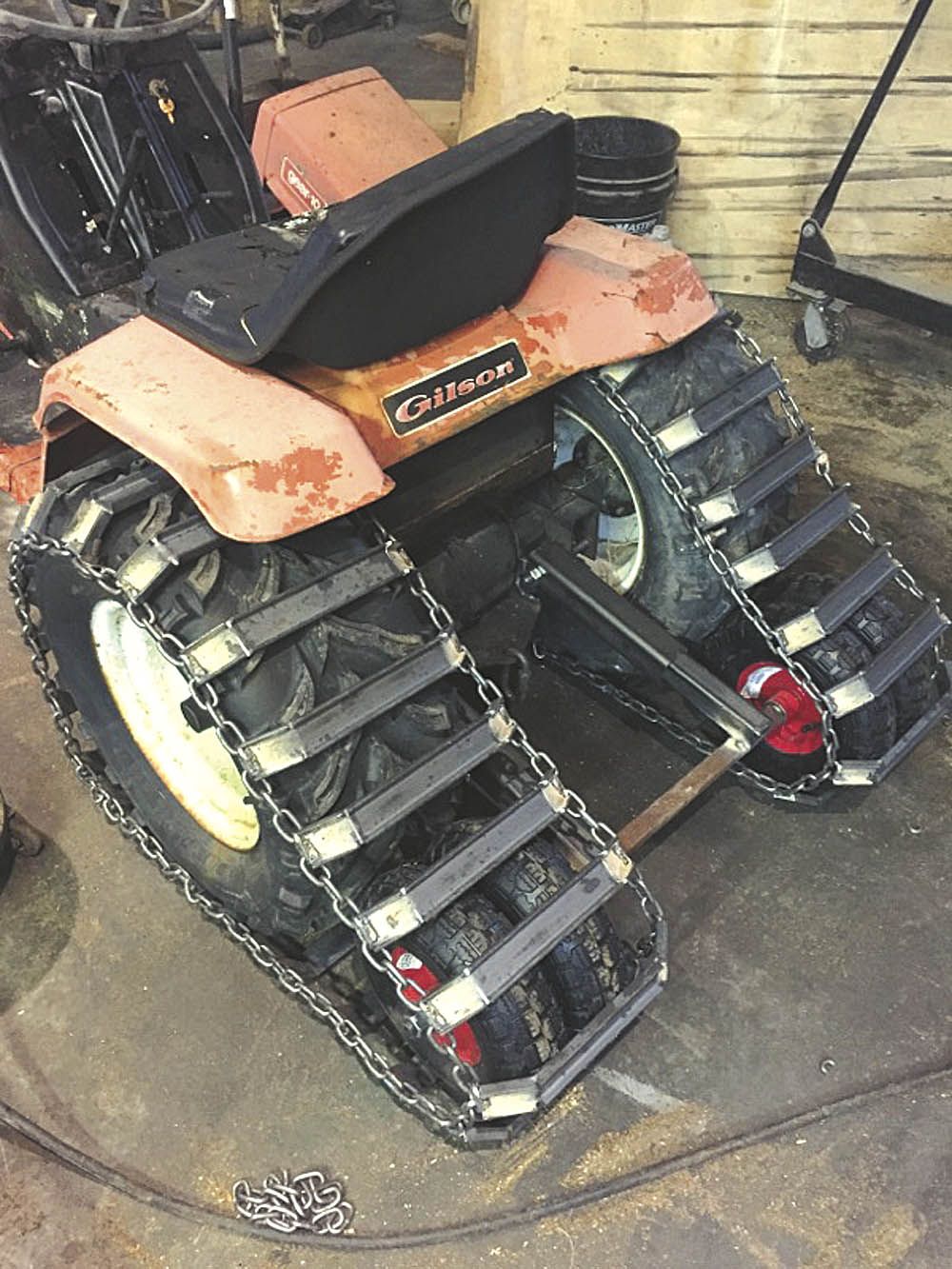 Lawn shop mower tracks