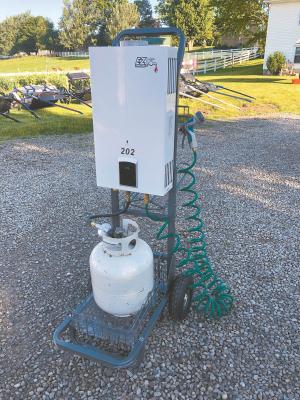 water heater tankless propane farm portable dolly farmshow