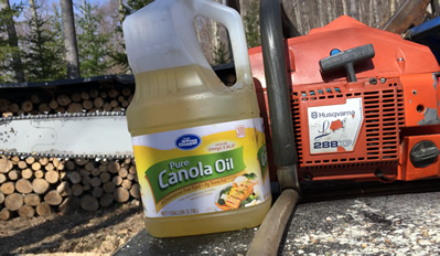 SHOP TIP of the Week - Canola Oil To Lube Chainsaw
